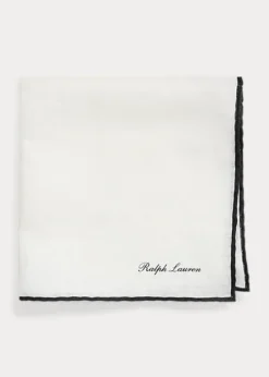 Tipped Linen Pocket Square