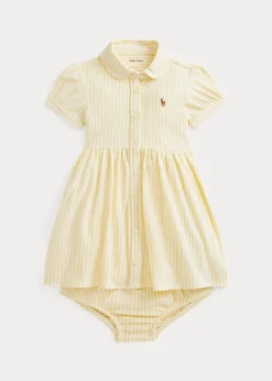 Striped Knit Oxford Dress And Bloomer