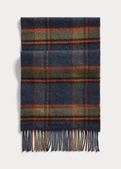 Plaid Wool Twill Scarf