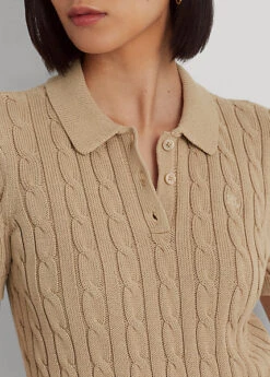 Cable-Knit Cotton Polo Jumper -Family Flair Sales Store s7 1453296 alternate4