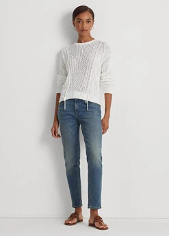 Lacing Cable-Knit Cotton Jumper -Family Flair Sales Store s7 1466024 alternate1