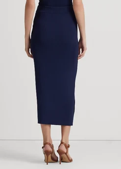 Button-Front Rib-Knit Midi Skirt -Family Flair Sales Store s7 1466031 alternate3