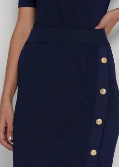 Button-Front Rib-Knit Midi Skirt -Family Flair Sales Store s7 1466031 alternate4