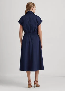 Cotton-Blend Short-Sleeve Shirtdress -Family Flair Sales Store s7 1466047 alternate3