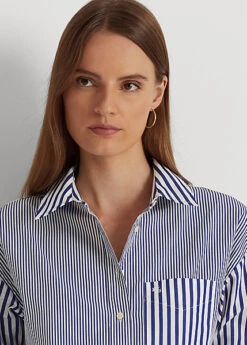 Striped Cotton Broadcloth Shirt -Family Flair Sales Store s7 1466050 alternate4