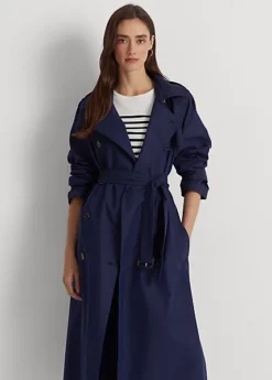 Cotton-Blend Twill Trench Coat