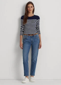 Striped Cotton Long-Sleeve Tee -Family Flair Sales Store s7 1466054 alternate1