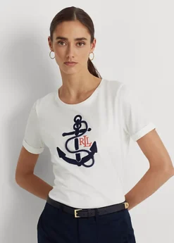 Logo-Applique Cotton-Blend Tee
