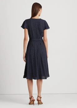 Polka-Dot Georgette Belted Dress -Family Flair Sales Store s7 1466076 alternate3
