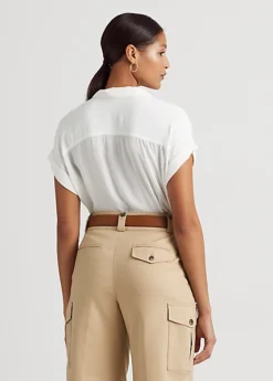 Eyelet Voile Short-Sleeve Blouse -Family Flair Sales Store s7 1466077 alternate3