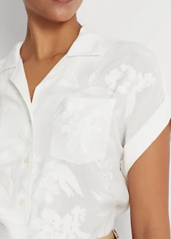 Eyelet Voile Short-Sleeve Blouse -Family Flair Sales Store s7 1466077 alternate4