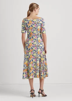 Floral Stretch Cotton Midi Dress -Family Flair Sales Store s7 1466108 alternate3