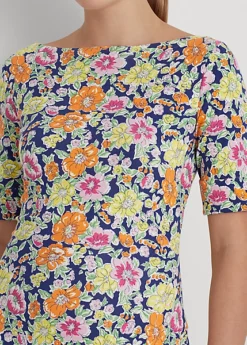 Floral Stretch Cotton Midi Dress -Family Flair Sales Store s7 1466108 alternate4