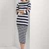 Striped Cotton-Blend Dress