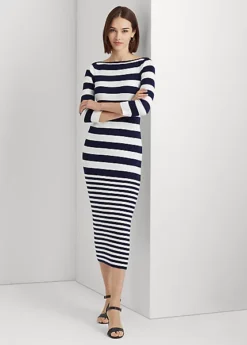 Striped Cotton-Blend Dress