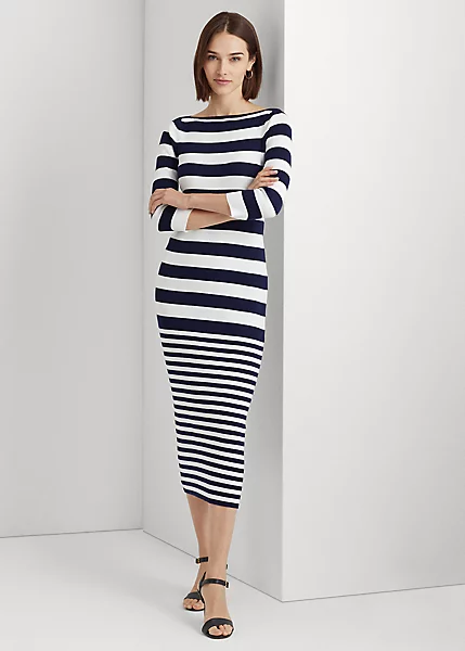 Striped Cotton-Blend Dress 1 Striped Cotton-Blend Dress