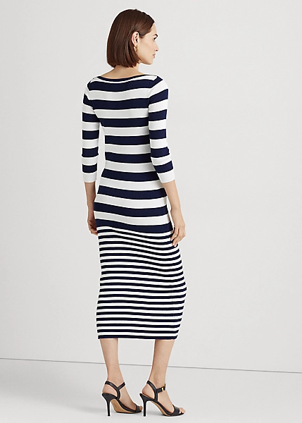 Striped Cotton-Blend Dress 4 Striped Cotton-Blend Dress - Image 4