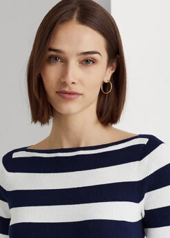 Striped Cotton-Blend Dress 9 Striped Cotton-Blend Dress -Family Flair Sales Store s7 1466110 alternate4