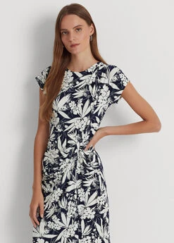 Floral Twist-Front Jersey Dress -Family Flair Sales Store s7 1466111 alternate1