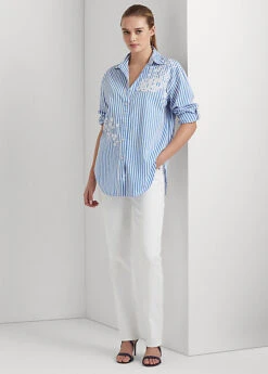 Striped Cotton Broadcloth Shirt -Family Flair Sales Store s7 1466690 alternate1