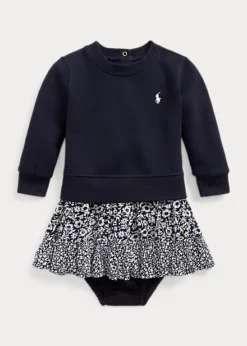 Floral Fleece Sweatshirt Dress & Bloomer