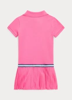 Pleated Stretch Mesh Polo Dress -Family Flair Sales Store s7 1468180 alternate1