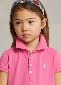 Pleated Stretch Mesh Polo Dress -Family Flair Sales Store s7 1468180 alternate3