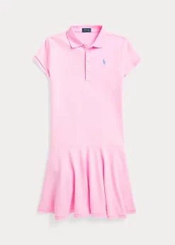 Stretch Cotton Mesh Polo Dress
