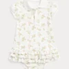 Floral Cotton Polo Dress And Bloomer