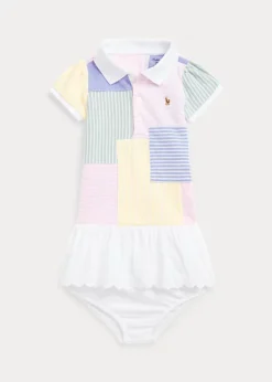 Patchwork Mesh Polo Dress & Bloomer