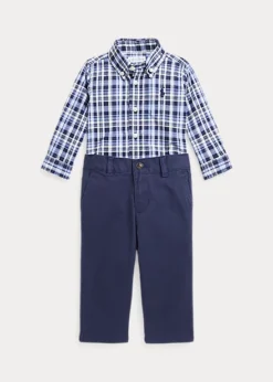 Plaid Poplin Shirt & Chino Trouser Set
