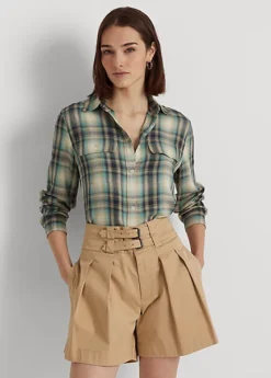 Oversized Plaid Twill Shirt