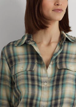 Oversized Plaid Twill Shirt -Family Flair Sales Store s7 1468598 alternate4