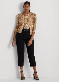 Snakeskin-Print Cotton-Blend Cardigan -Family Flair Sales Store s7 1468611 alternate1