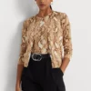 Snakeskin-Print Cotton-Blend Cardigan