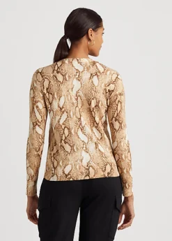 Snakeskin-Print Cotton-Blend Cardigan -Family Flair Sales Store s7 1468611 alternate3