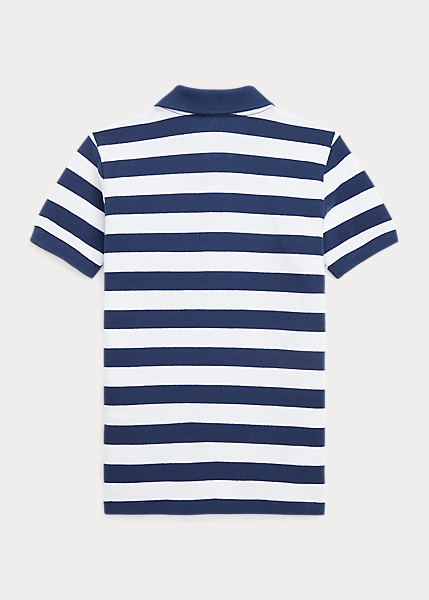 Striped Cotton Mesh Polo Shirt 2 Striped Cotton Mesh Polo Shirt - Image 2