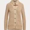 Buckle-Trim Combed Cotton Cardigan