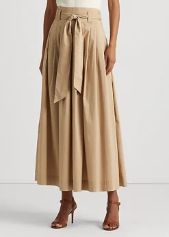 Belted Stretch Cotton-Blend Maxiskirt -Family Flair Sales Store s7 1468879 alternate1