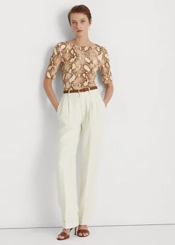 Snakeskin-Print Stretch Cotton Tee -Family Flair Sales Store s7 1468885 alternate1