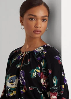 Floral Belted Stretch Jersey Dress -Family Flair Sales Store s7 1468889 alternate4