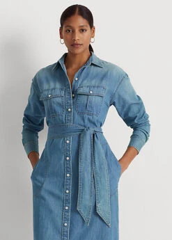 Belted Denim Shirtdress -Family Flair Sales Store s7 1468894 alternate1