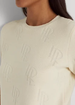 Monogram Jacquard Short-Sleeve Jumper -Family Flair Sales Store s7 1468895 alternate4