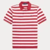 Striped Cotton Mesh Polo Shirt