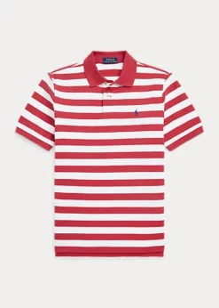 Striped Cotton Mesh Polo Shirt
