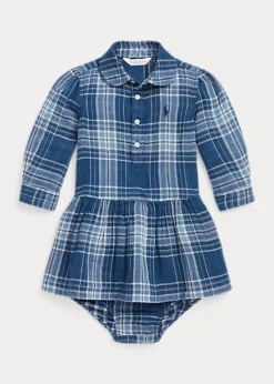Plaid Cotton Shirtdress And Bloomer