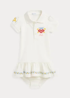 Embroidered Mesh Polo Dress & Bloomer