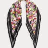 Ava Floral Silk Twill Diamond Scarf