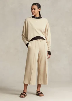 Cropped Wide-Leg Fleece Trouser