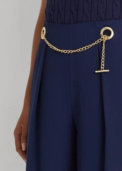 Pleated Georgette Belted Wide-Leg Trouser -Family Flair Sales Store s7 1474097 alternate4